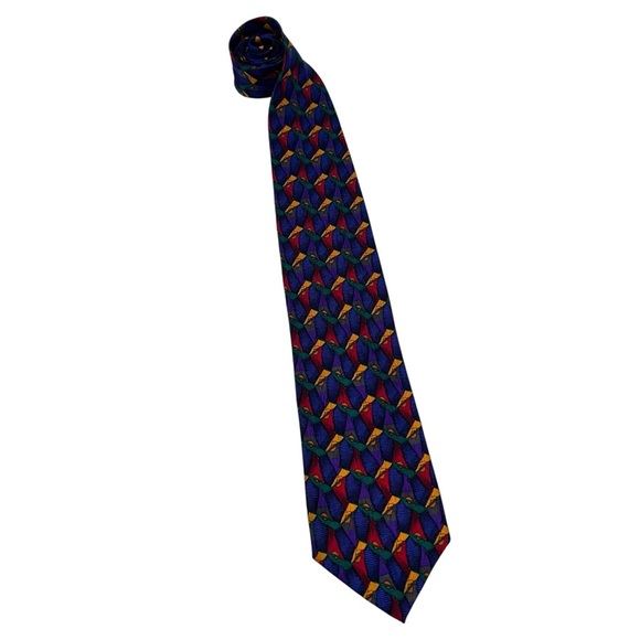 Christopher Reeve x Ted Danson 90s Silk Tie | Vintage USA | Abstract Print - Picture 2 of 5